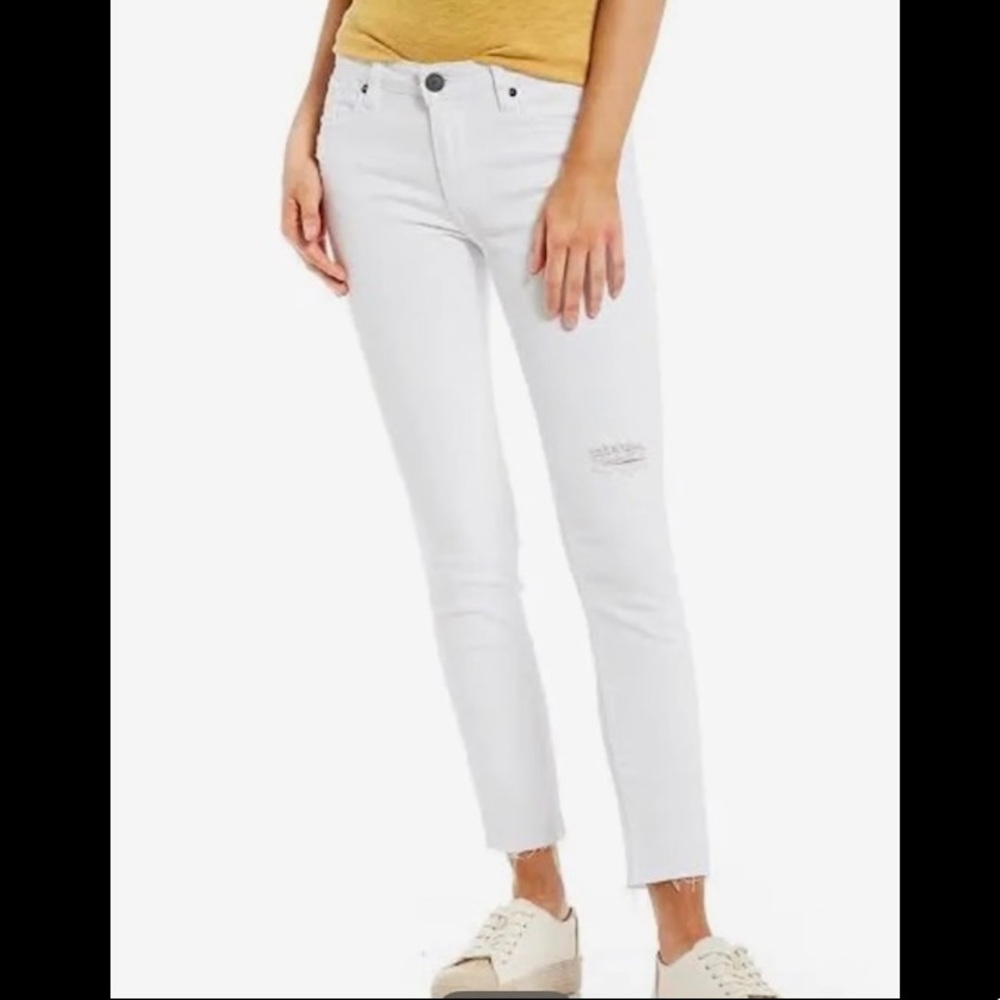 STS Blue Emma Ankle Skinny Distressed White Jeans